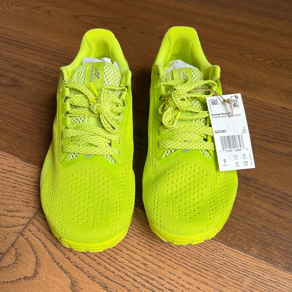Women's Reebok Nano X1 Cross Trainer Shoe Yellow Size 9